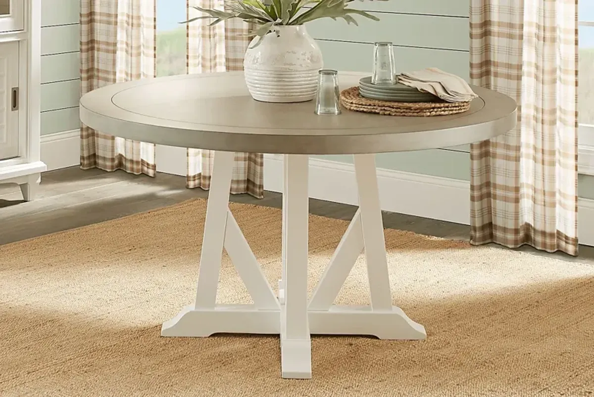 Hilton Head Round Dining Table with White Base