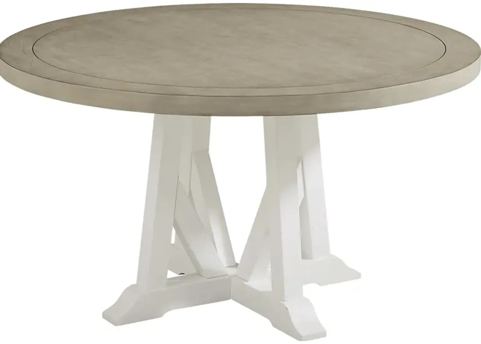 Hilton Head Round Dining Table with White Base