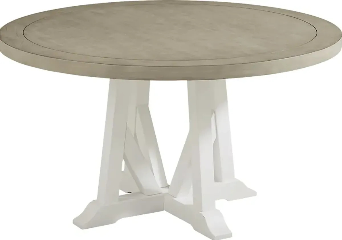 Hilton Head Round Dining Table with White Base