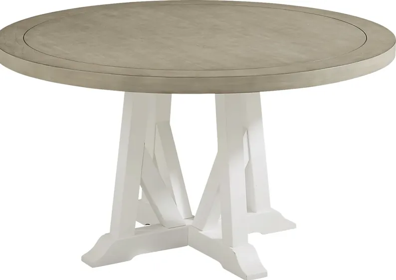 Hilton Head Round Dining Table with White Base