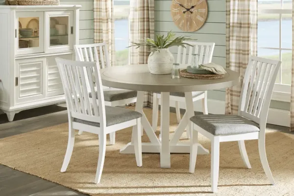 Hilton Head White 5 Pc Round Dining Room