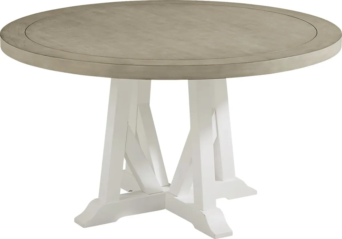 Hilton Head White 5 Pc Round Dining Room with Mint Chairs
