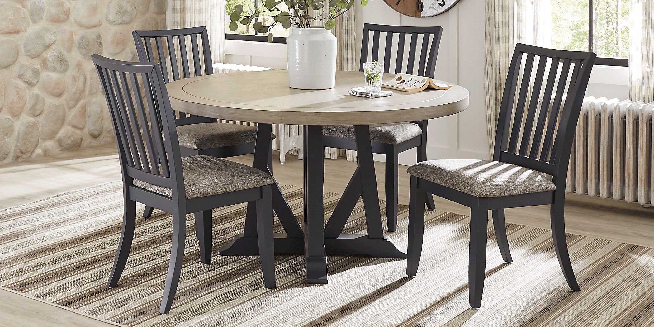 Hilton Head Graphite 5 Pc Round Dining Room