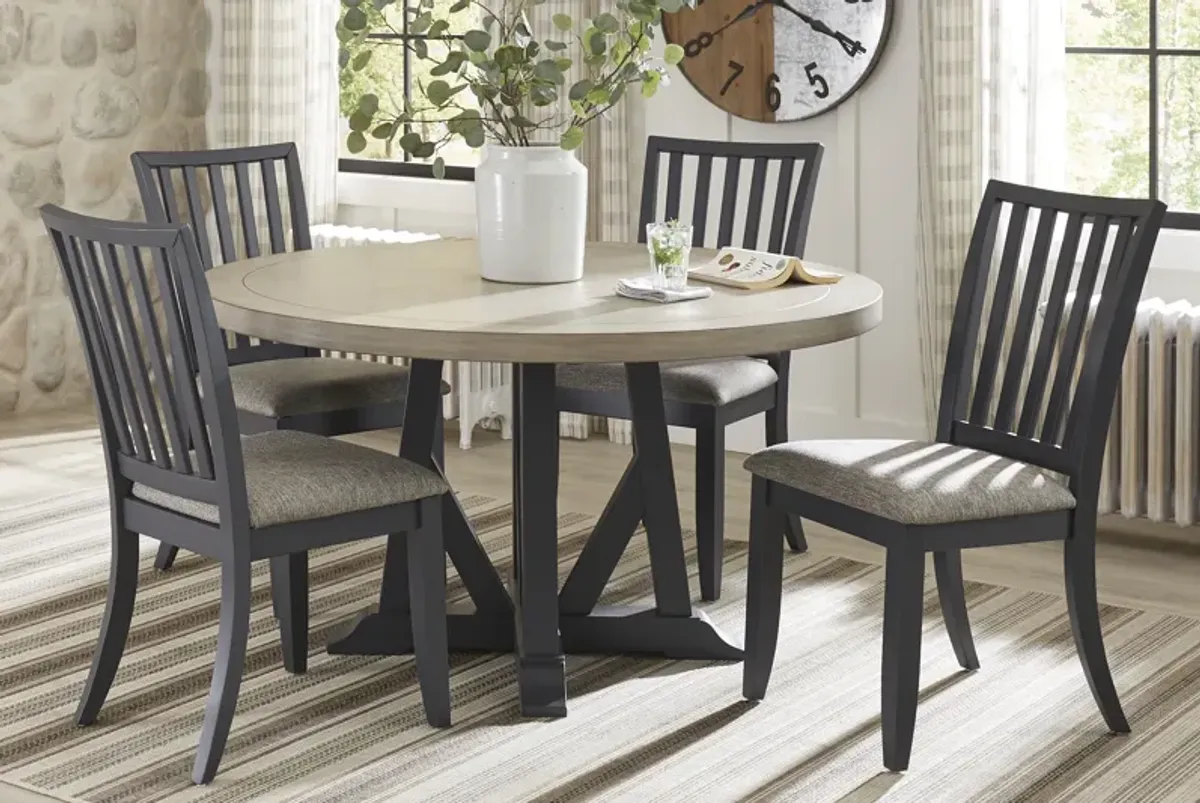 Hilton Head Graphite 5 Pc Round Dining Room