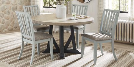 Hilton Head Graphite 5 Pc Round Dining Room with Mint Chairs