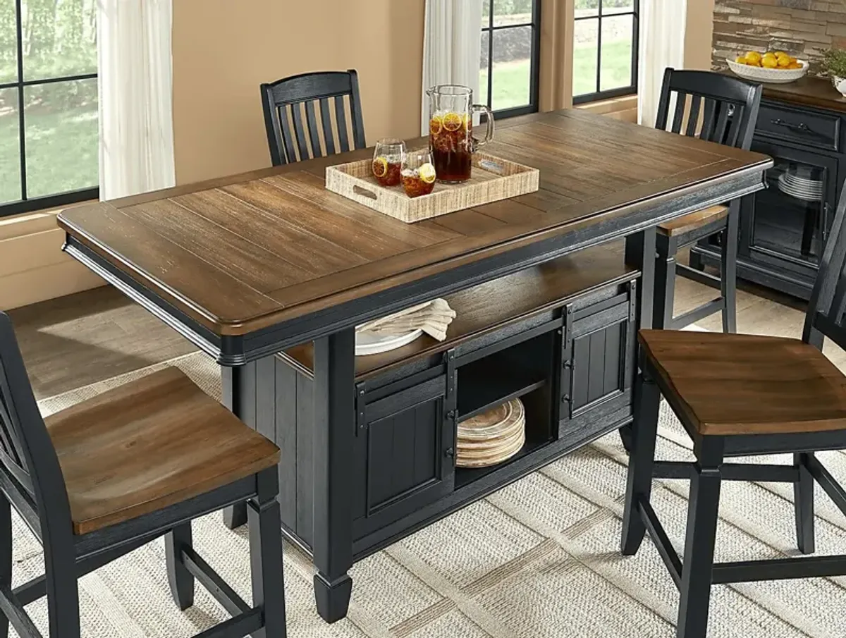 Country Lane Black Counter Height Storage Dining Table