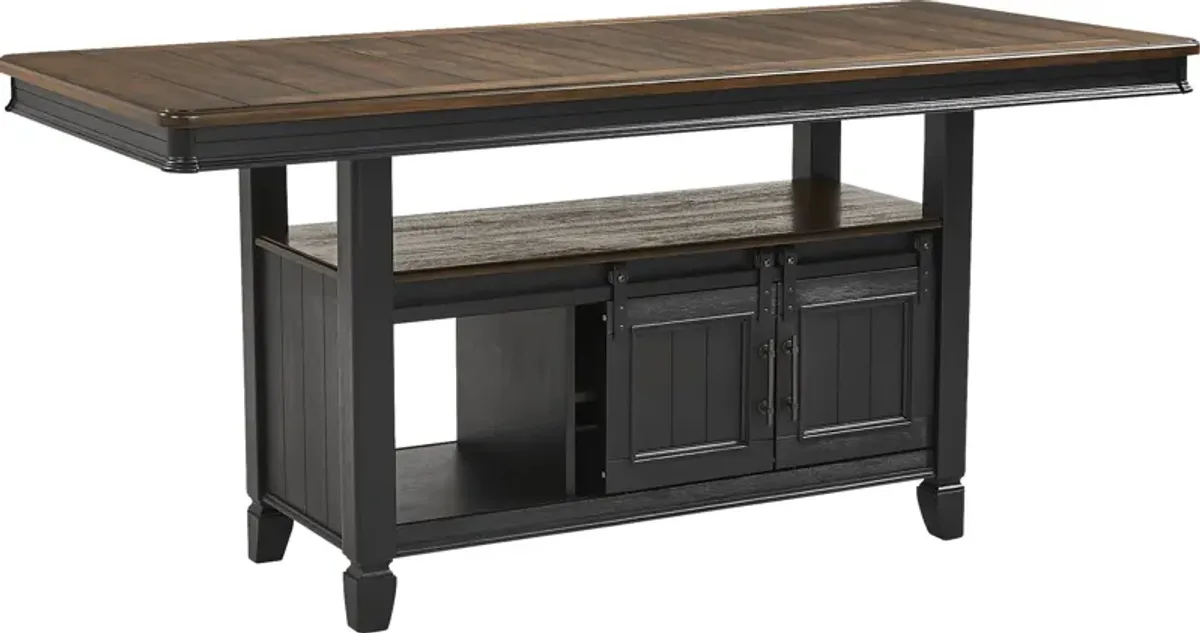 Country Lane Black Counter Height Storage Dining Table