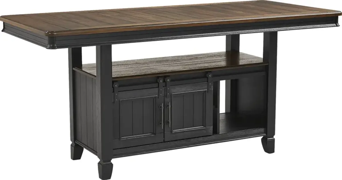 Country Lane Black Counter Height Storage Dining Table