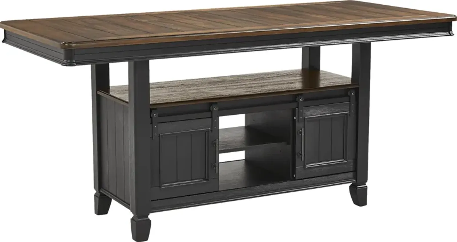 Country Lane Black Counter Height Storage Dining Table