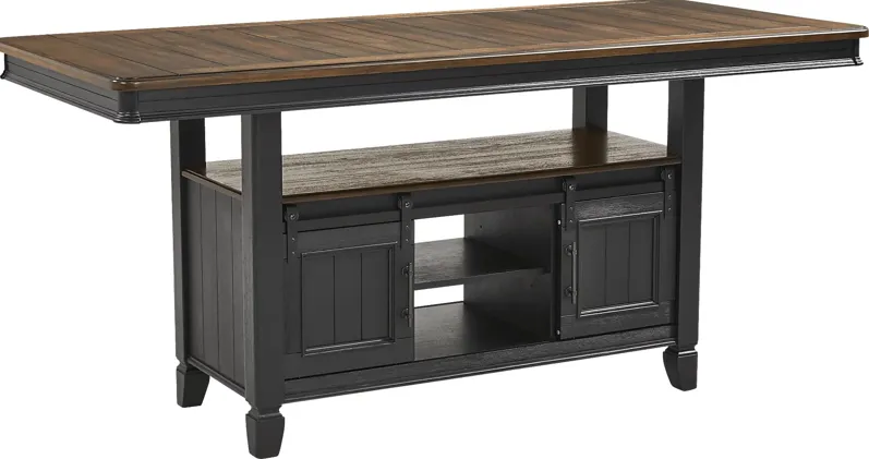 Country Lane Black Counter Height Storage Dining Table