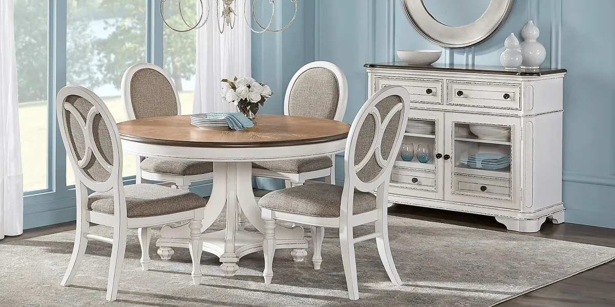 French Market White Round Dining Table