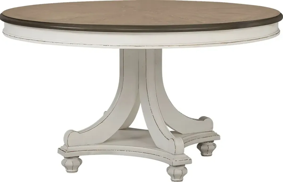 French Market White Round Dining Table