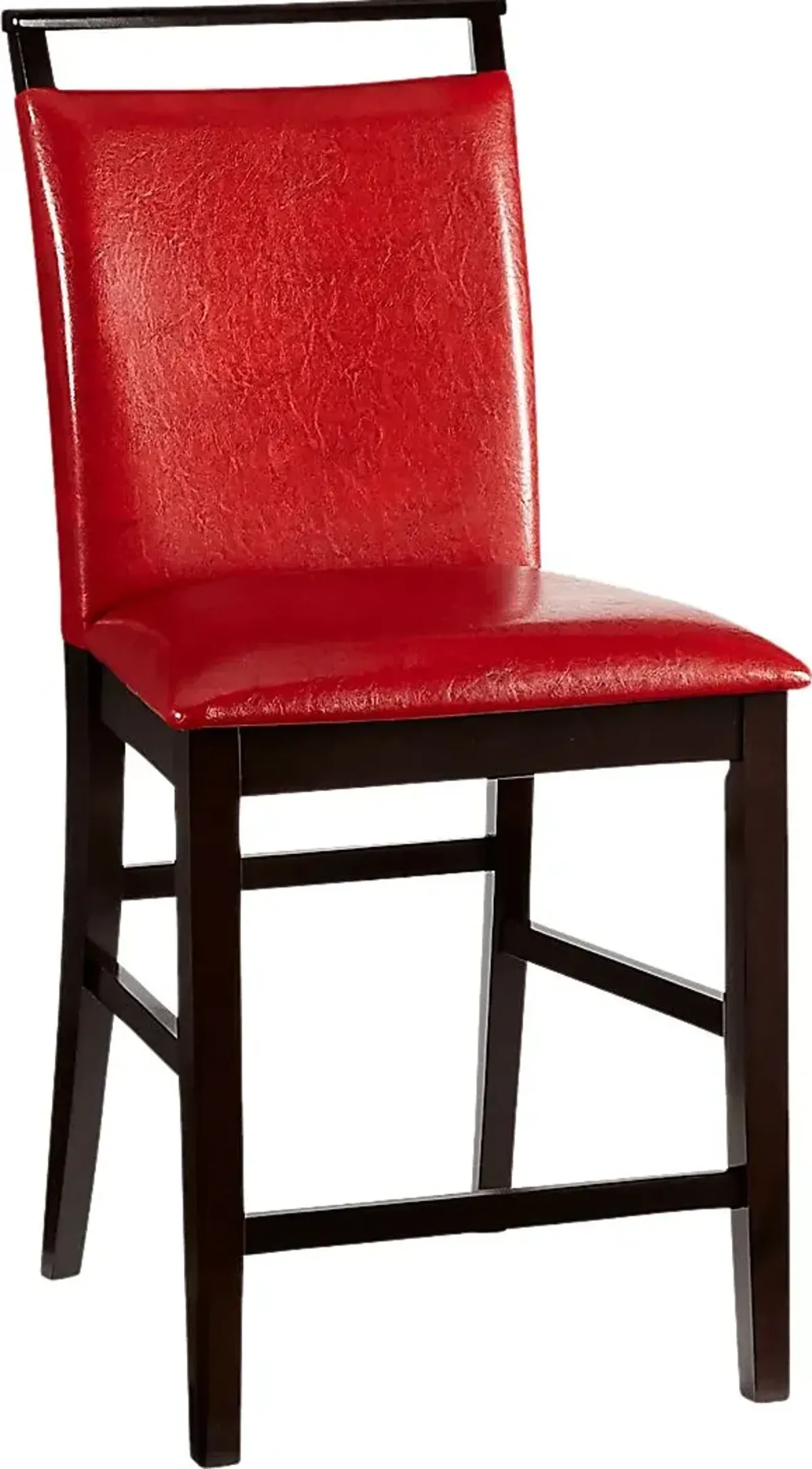 Ciara Espresso 5 Pc 48" Round Counter Height Dining Set with Red Stools