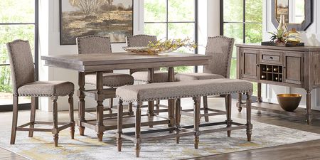 Melian Woods Brown 6 Pc Counter Height Dining Room With Bench