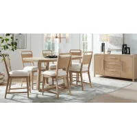 Canyon Sand 5 Pc Counter Height Dining Room with Panel Back Chairs
