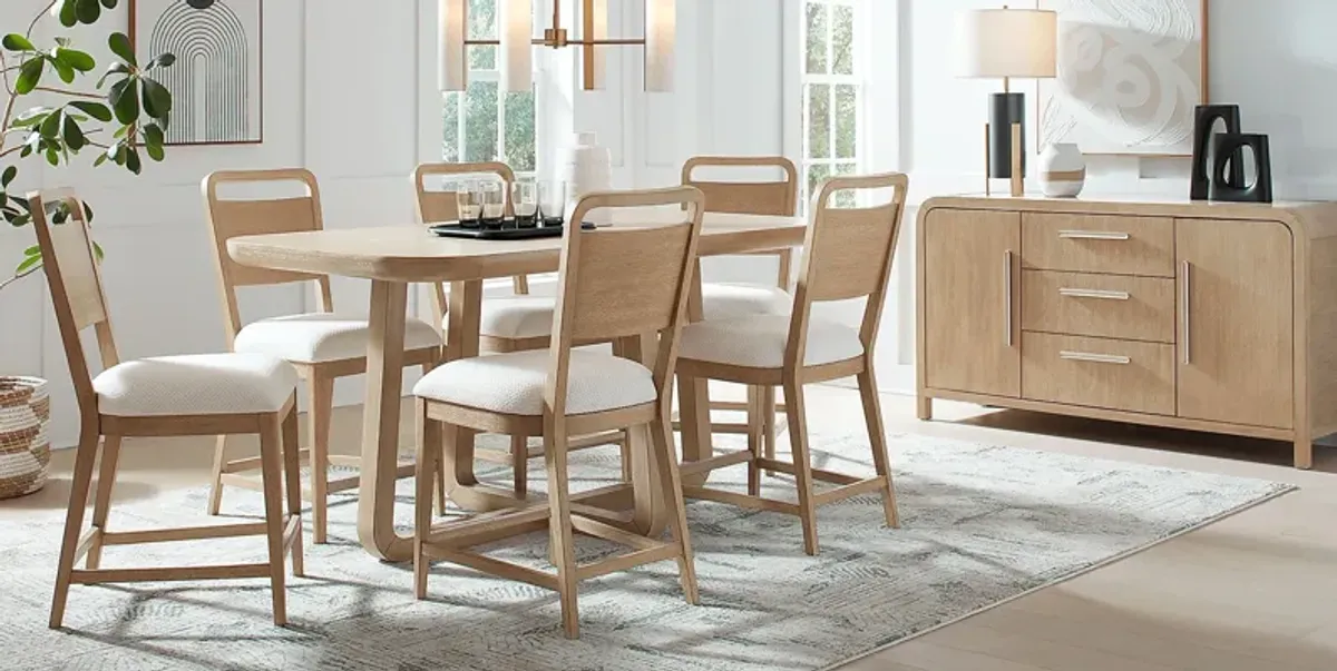 Canyon Sand 5 Pc Counter Height Dining Room with Panel Back Chairs