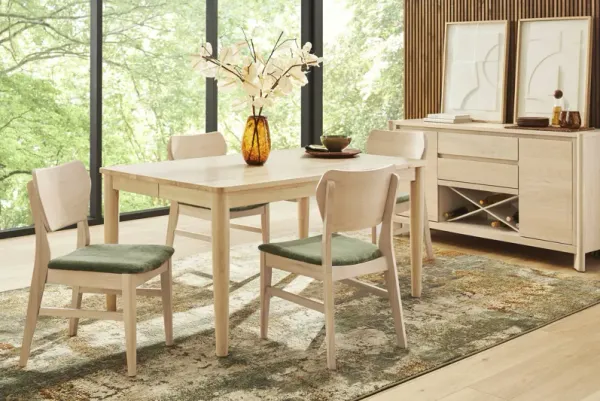 Julian Natural 5 Pc Dining Room with Panel Back Chairs