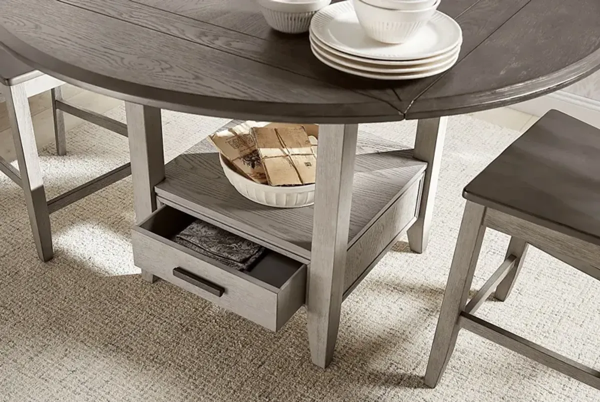 North Fork Gray 5 Pc Counter Height Drop Leaf Dining Room