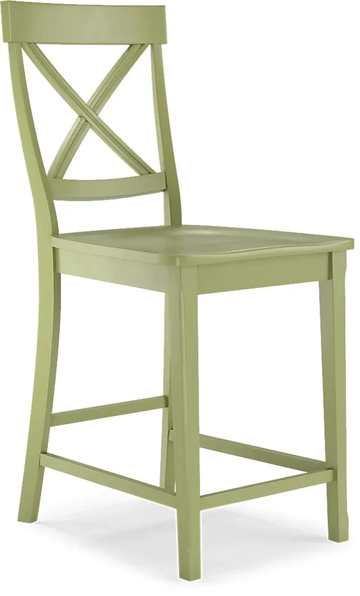 Brynwood White 5 Pc Counter Height Dining Set with Green Stools