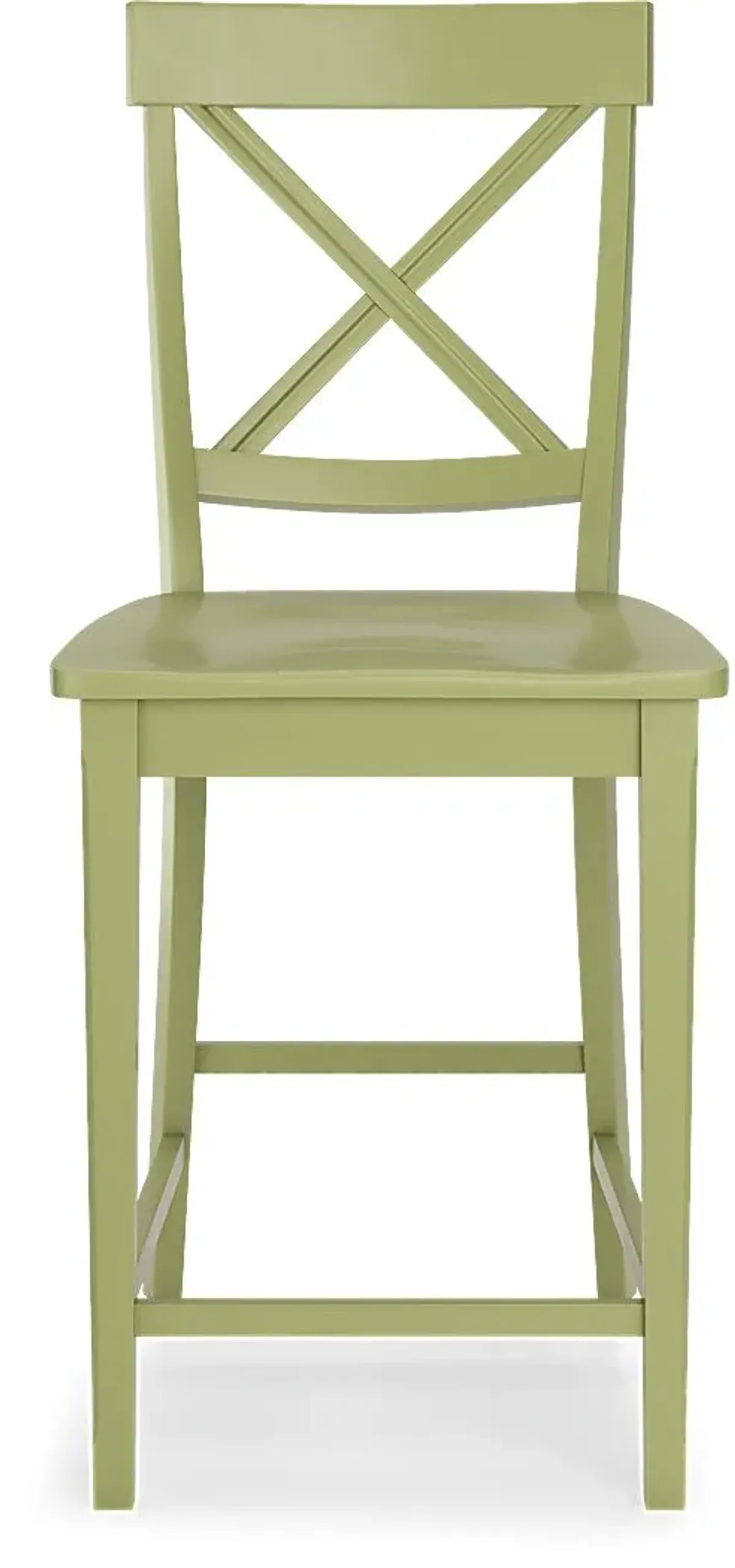 Brynwood White 5 Pc Counter Height Dining Set with Green Stools