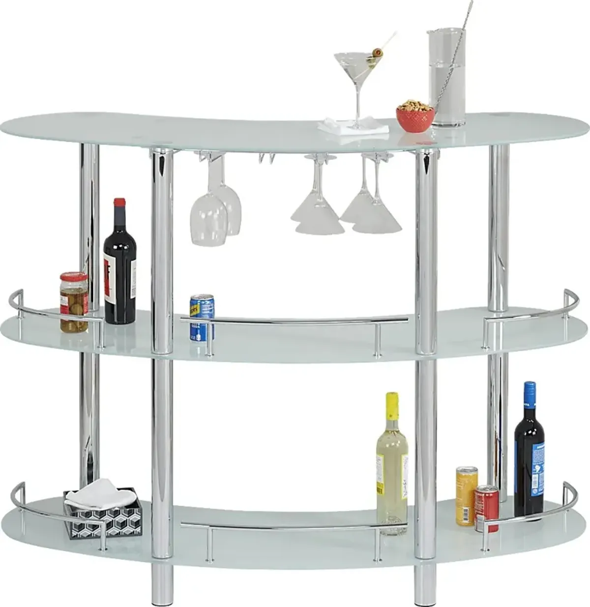 Searcy Platinum 3 Pc Bar Set with Red Stools