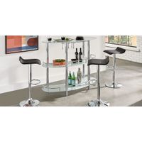 Searcy Platinum 3 Pc Bar Set with Black Stools