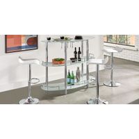 Searcy Platinum 3 Pc Bar Set with White Stools