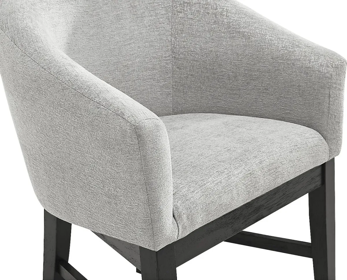 Kendall Black 5 Pc 59" Round Dining Room with Gray Arm Chairs