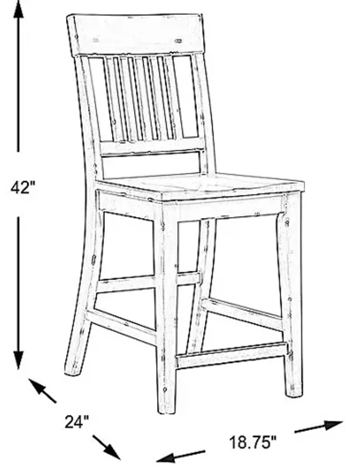 Wicklow Hills White Slat Back Stool