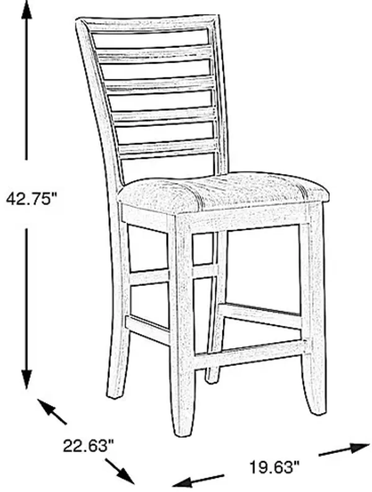 Coventry Dark Brown Counter Height Ladder Back Stool