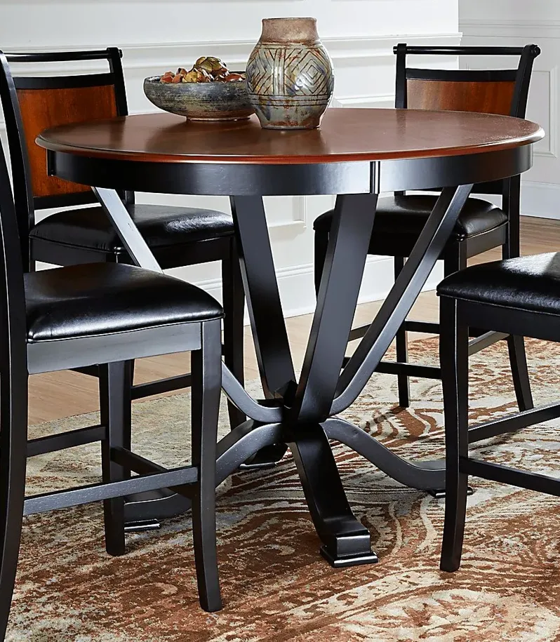 Orland Park Black 5 Pc Counter Height Dining Set with Green Stools