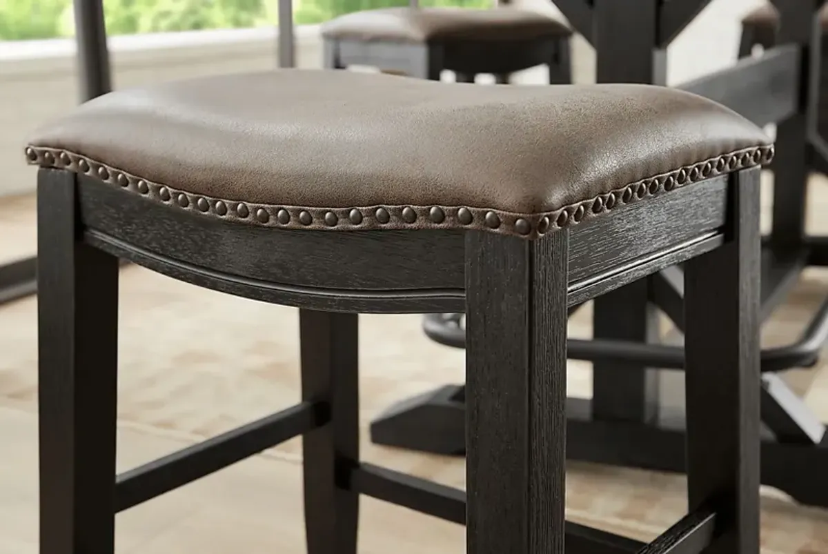 Creston Point Black 5 Pc Counter Height Dining Room with Kyoto Stools