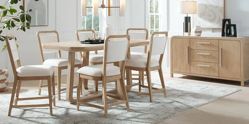 Canyon Sand 5 Pc Counter Height Dining Room with Upholstered Chairs