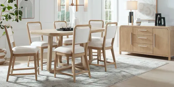 Canyon Sandstone 5 Pc Counter Height Dining Room with Upholstered Chairs