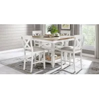 Spring Cottage White 5 Pc Counter Height Dining Set