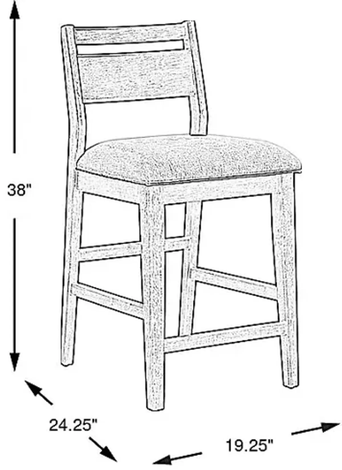 Surrey Ellis Brown Counter Height Panel Back Stool