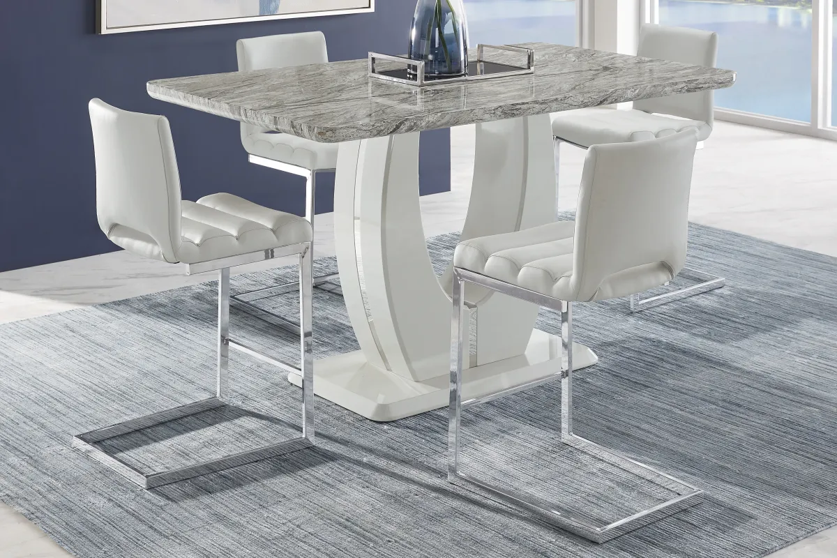 Crown Court Light Gray 5 Pc Counter Height Dining Room