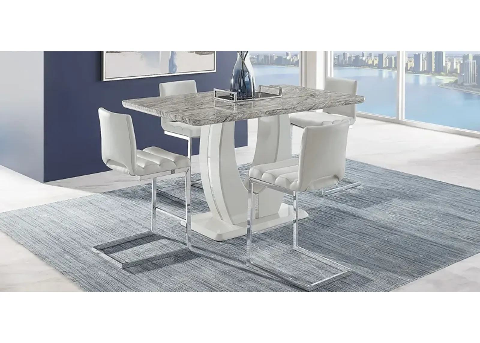 Crown Court Light Gray 5 Pc Counter Height Dining Room