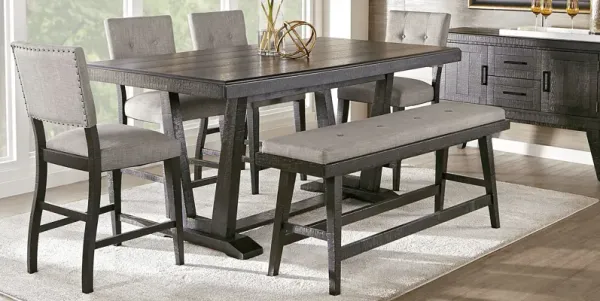 Hill Creek Black 6 Pc Counter Height Dining Room