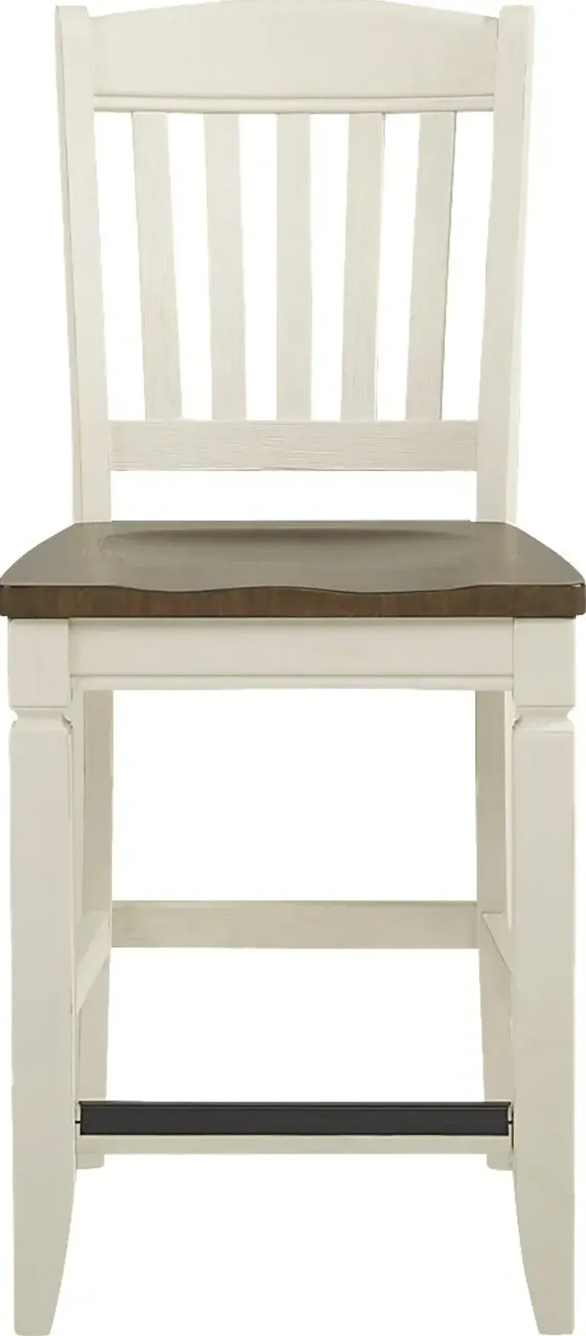 Country Lane Antique White Slat Back Counter Height Stool