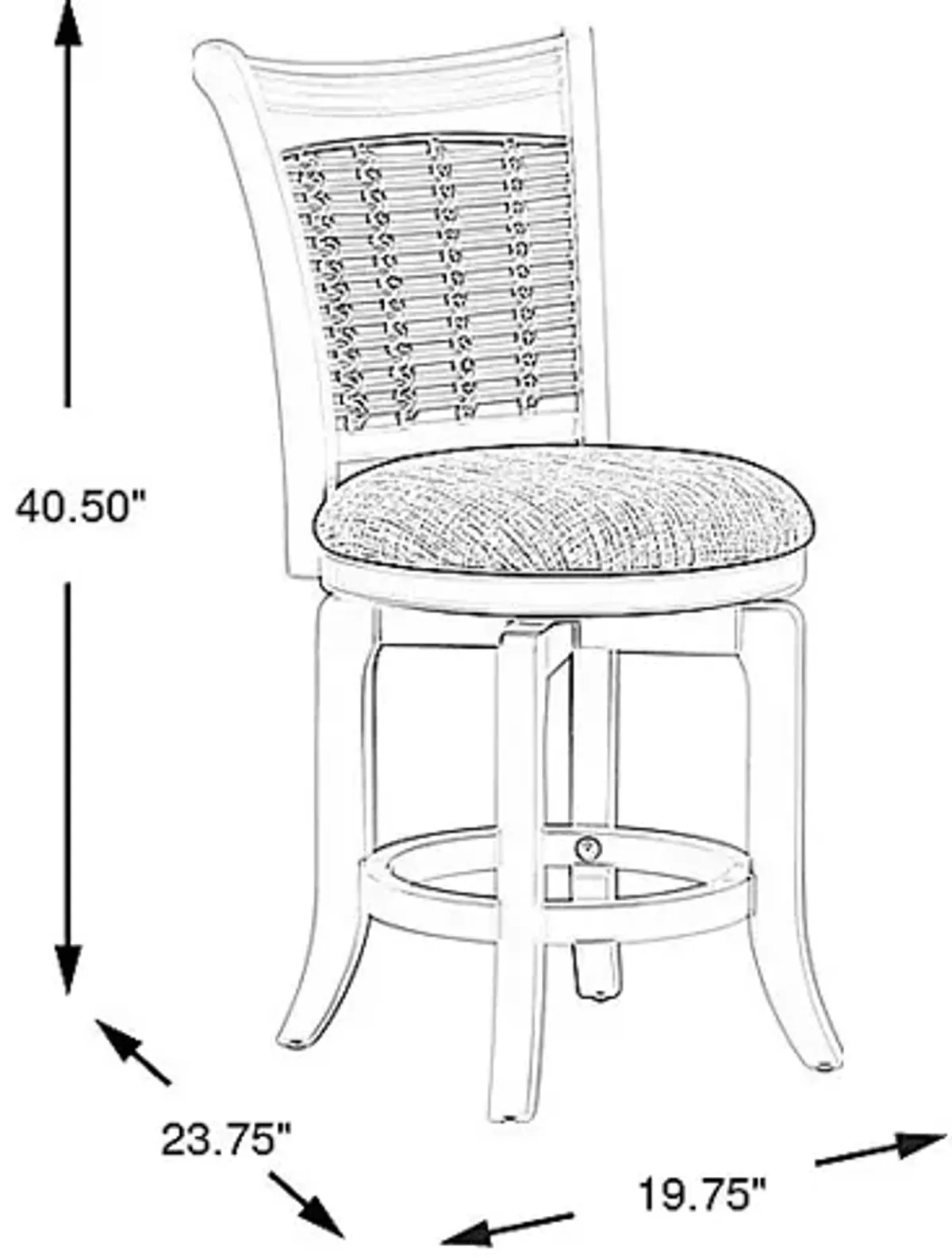 Chesterman White Counter Height Swivel Stool