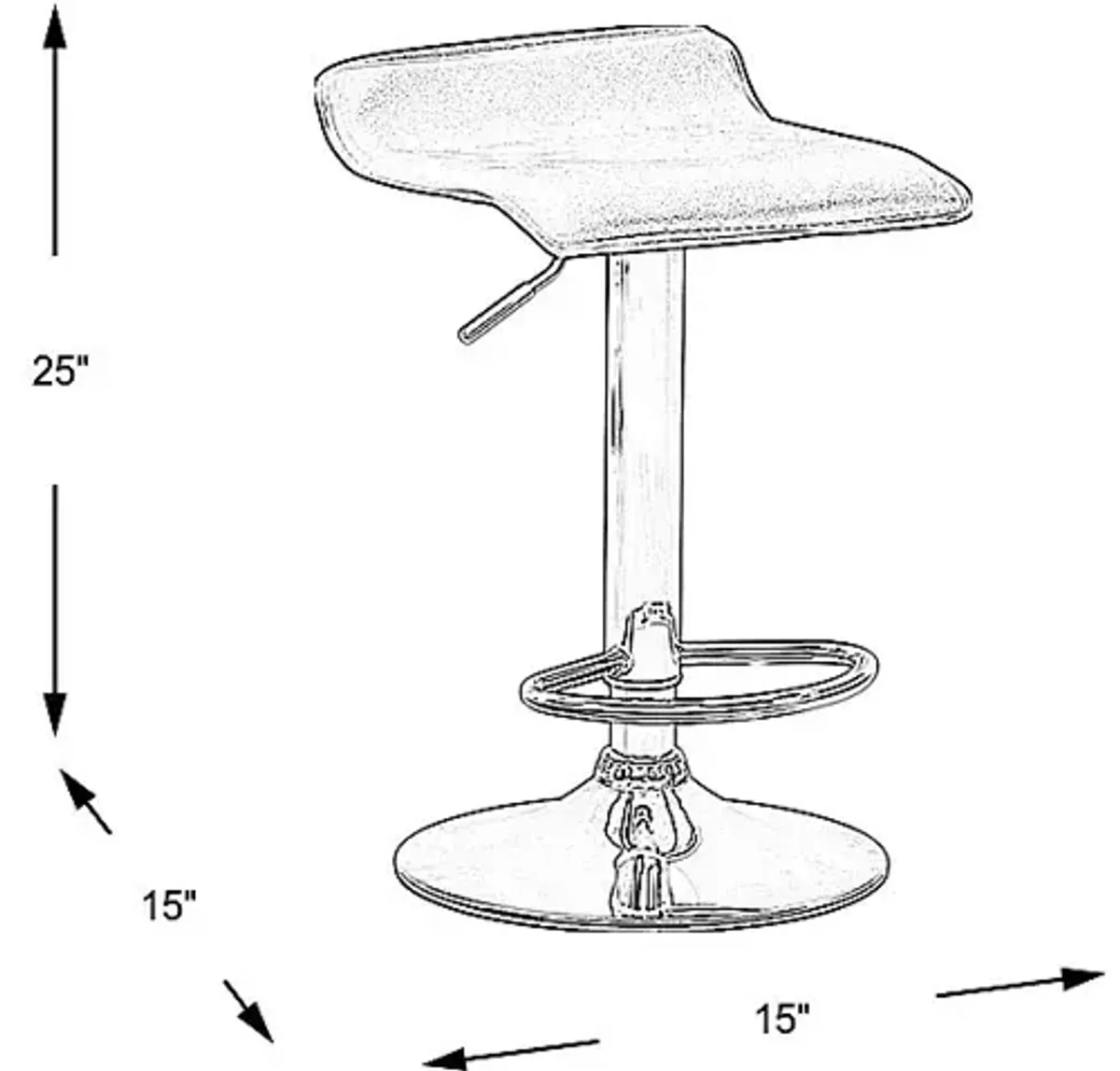 Carey Hills Black Adjustable Barstool