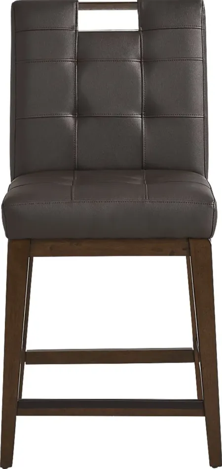Walstead Place Brown Upholstered Counter Height Barstool