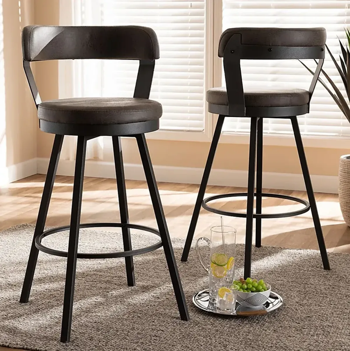 Summerglen Gray Counter Height Stool, Set of 2