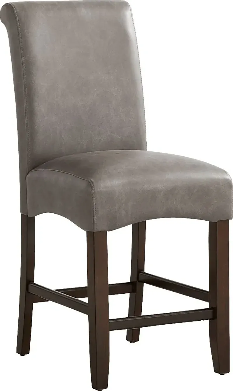 Watercolor Gray Upholstered Stool