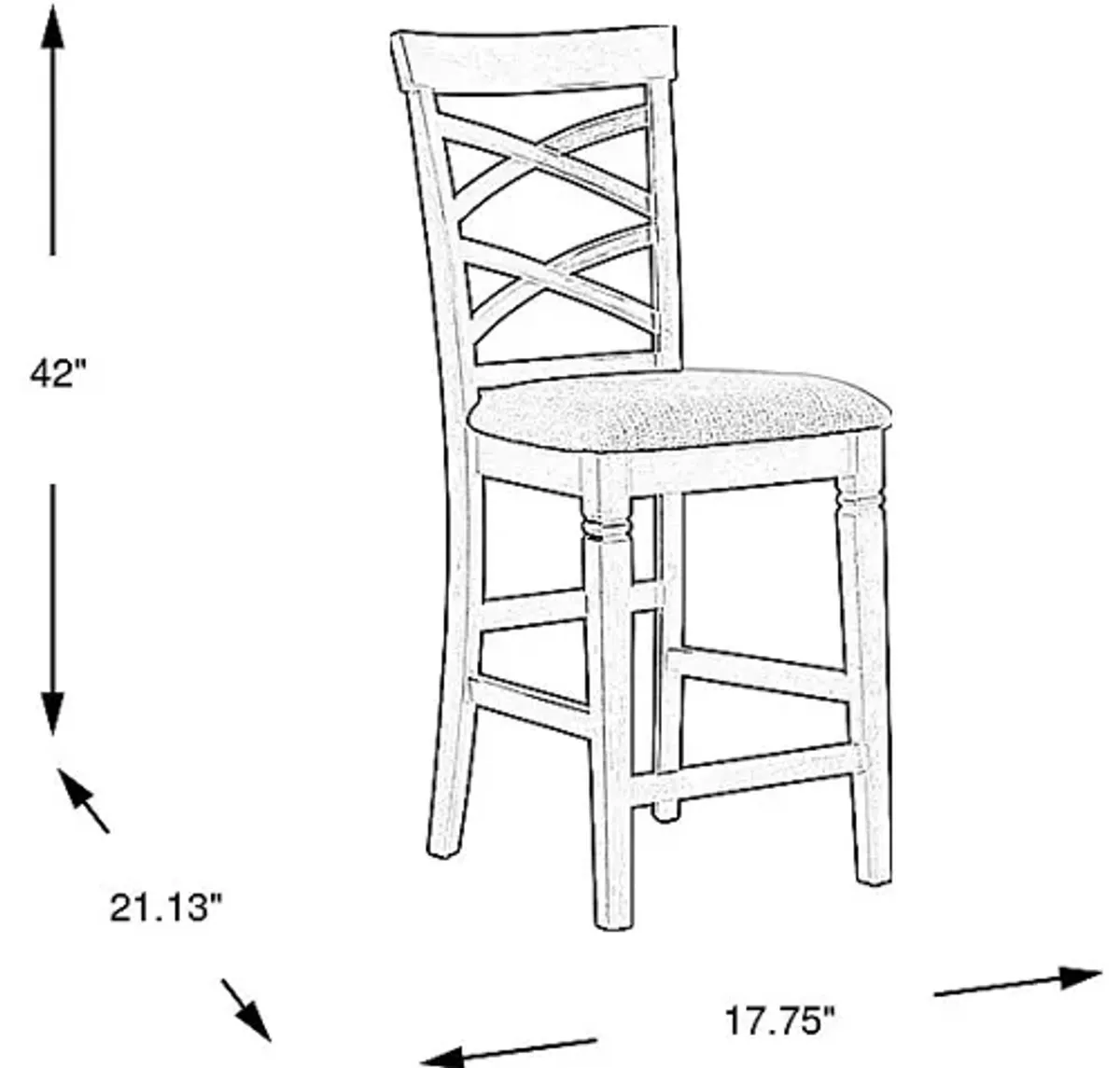 Winslow Brown Cherry X-Back Counter Height Stool