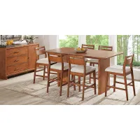 Surrey Ellis Brown 5 Pc Counter Height Dining Room with Panel Back Chairs