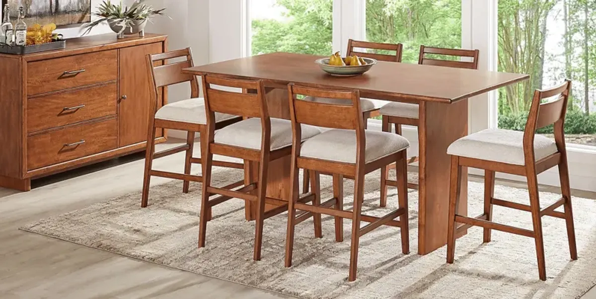 Surrey Ellis Brown 5 Pc Counter Height Dining Room with Panel Back Chairs