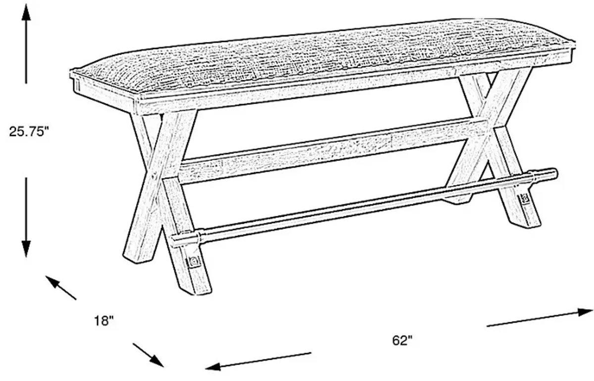 Hazelnut Woods Brown Counter Height Bench