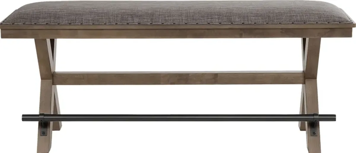 Hazelnut Woods Brown Counter Height Bench